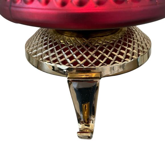 NEIMAN MARCUS Matte Christmas Tree Stocking Holder Holiday Red Glitter New - Picture 9 of 12